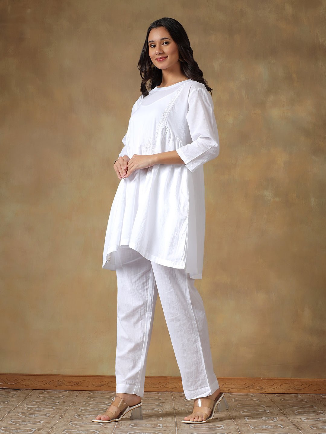 100% Cotton Chikankari Co - ord Set for Women – Womens Co - Ord Sets on Brown Living™. SKU: IH-W01. Img 2.