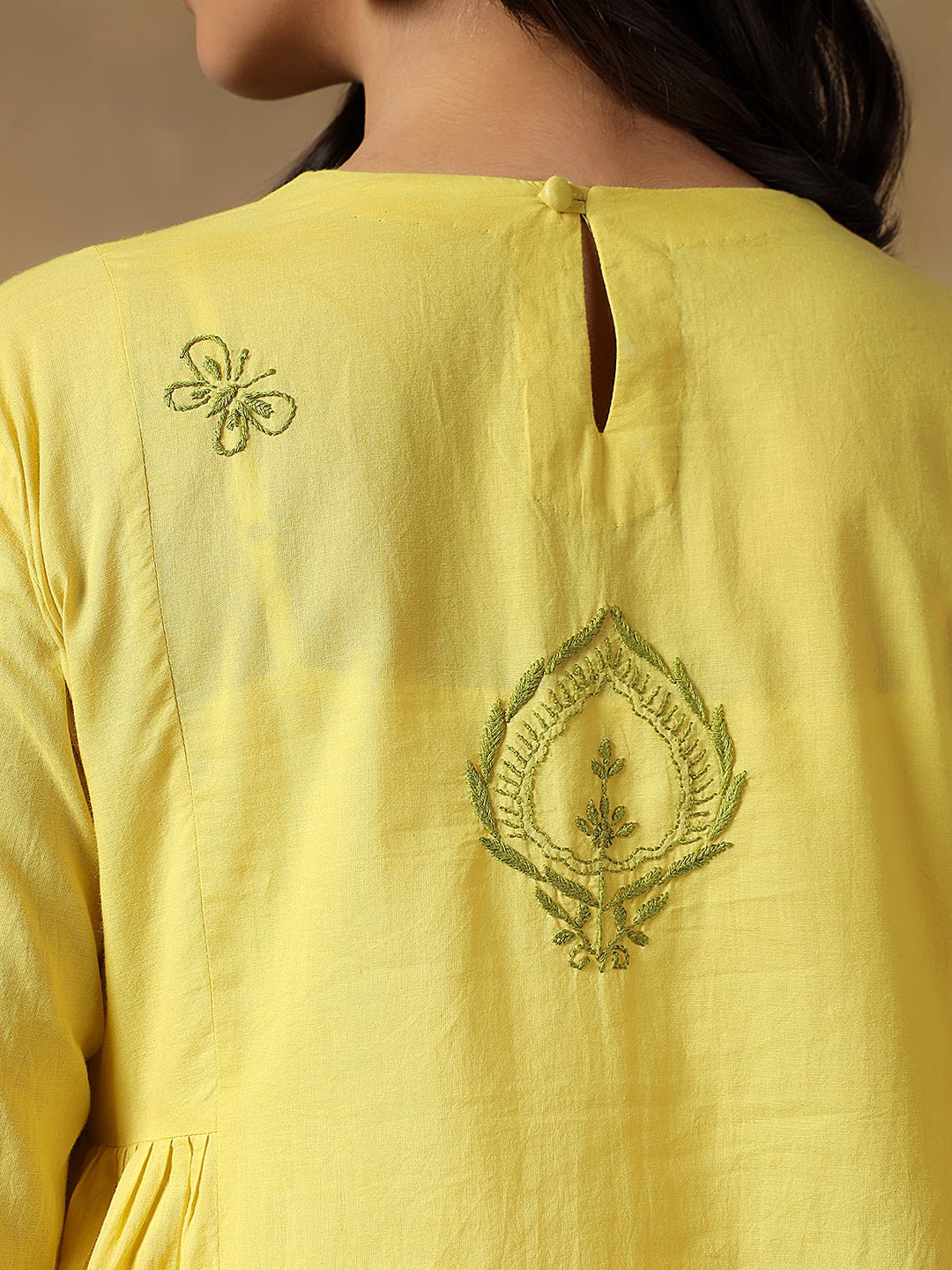 100% Cotton Chikankari Co - ord Set for Women – Womens Co - Ord Sets on Brown Living™. SKU: IH-W012. Img 16.