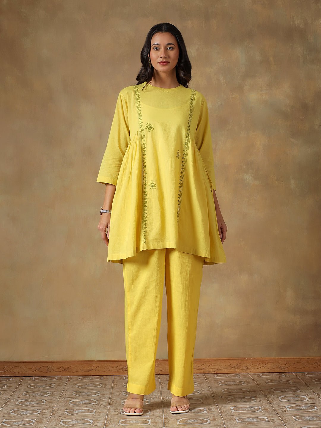 100% Cotton Chikankari Co - ord Set for Women – Womens Co - Ord Sets on Brown Living™. SKU: IH-W012. Img 15.