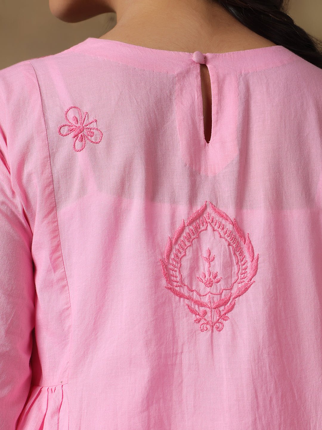 100% Cotton Chikankari Co - ord Set for Women – Womens Co - Ord Sets on Brown Living™. SKU: IH-W016. Img 10.