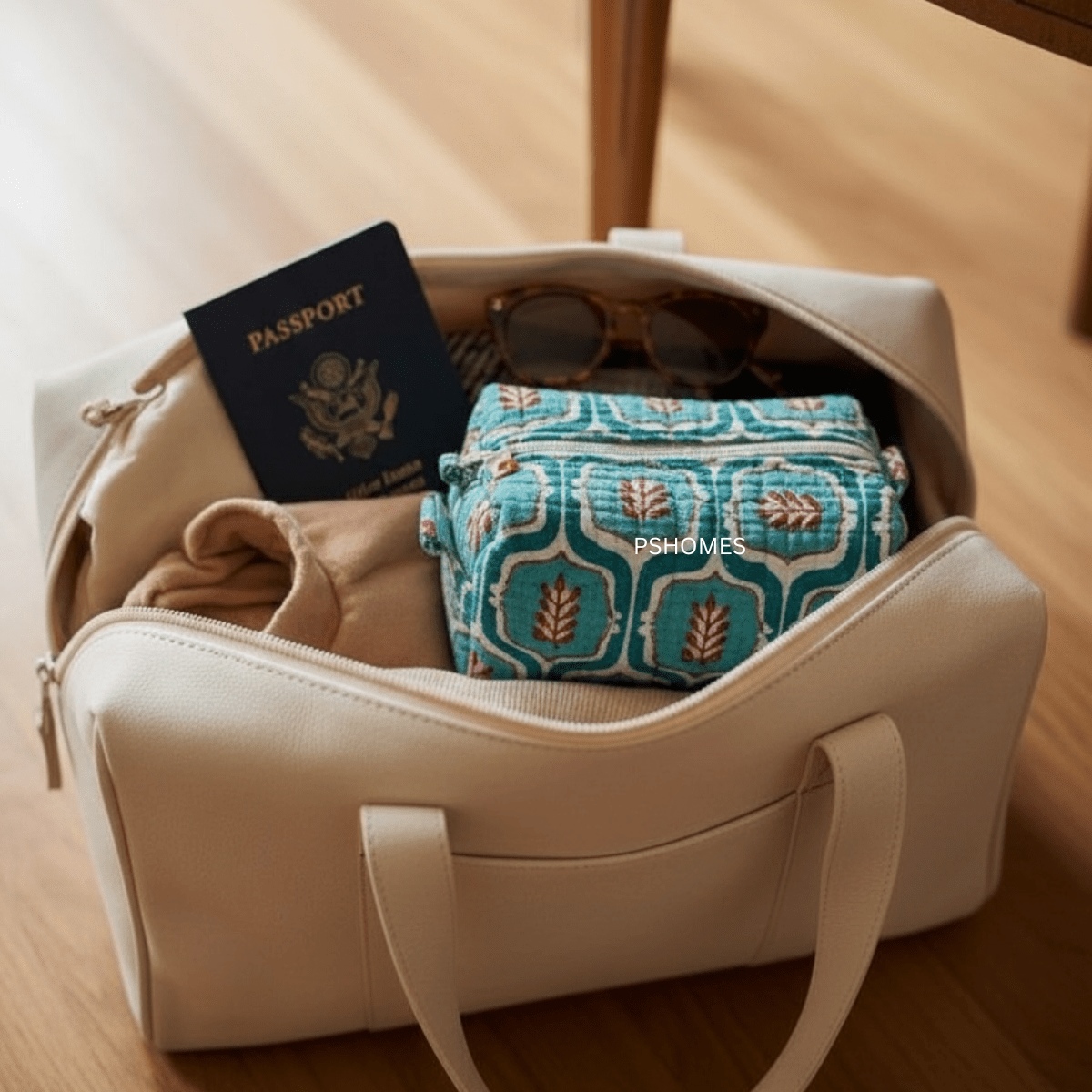 100% Cotton Quilted Travel Makeup Bag Set – Waterproof Thick Lining – Travel Organiser on Brown Living™. SKU: 3POUCH-HERITAGEGREEN. Img 9.