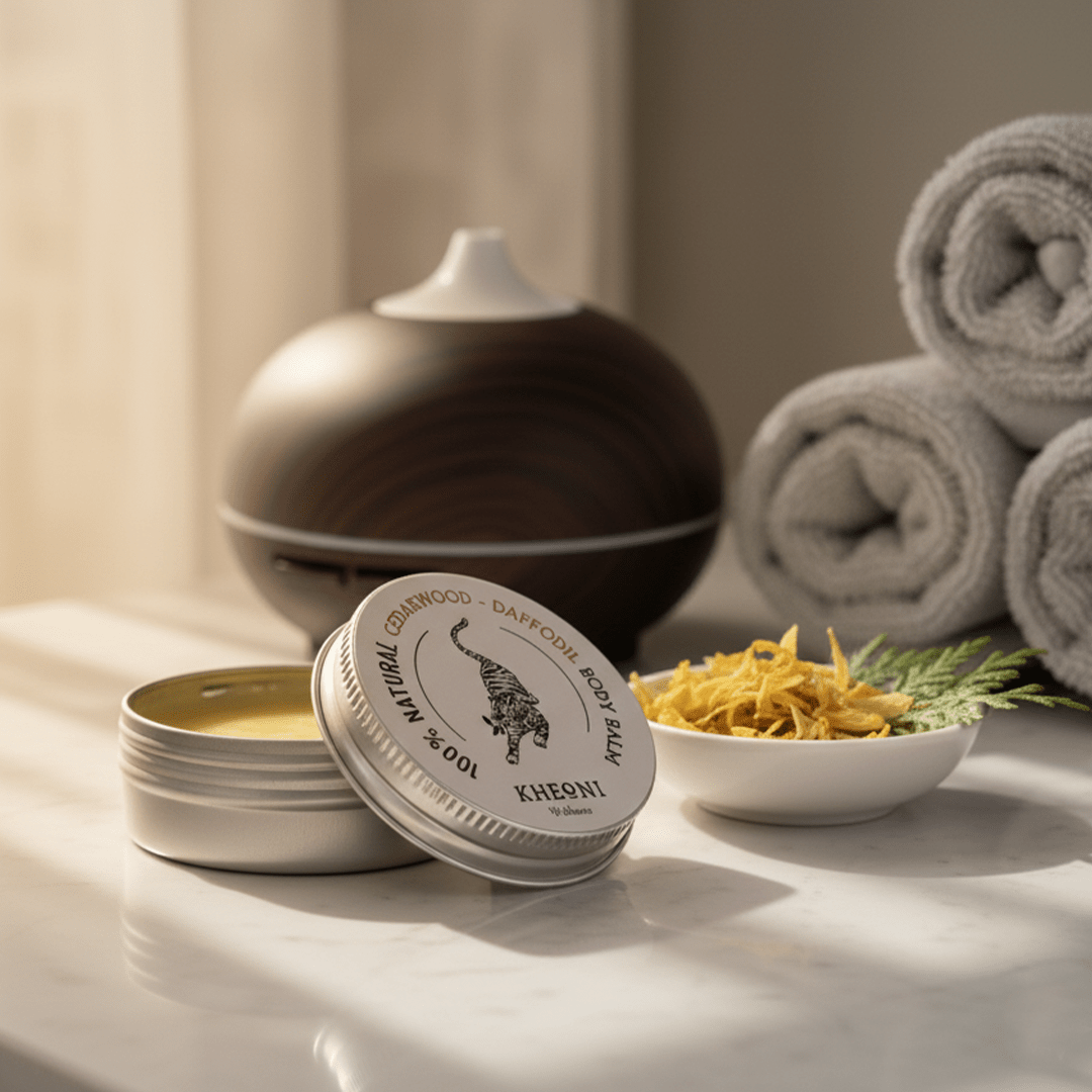 100% Natural Cedarwood Daffodil Body Balm | Nourishing Moisture Balm – Body Butter on Brown Living™. SKU: FFBBCD030G. Img 6.