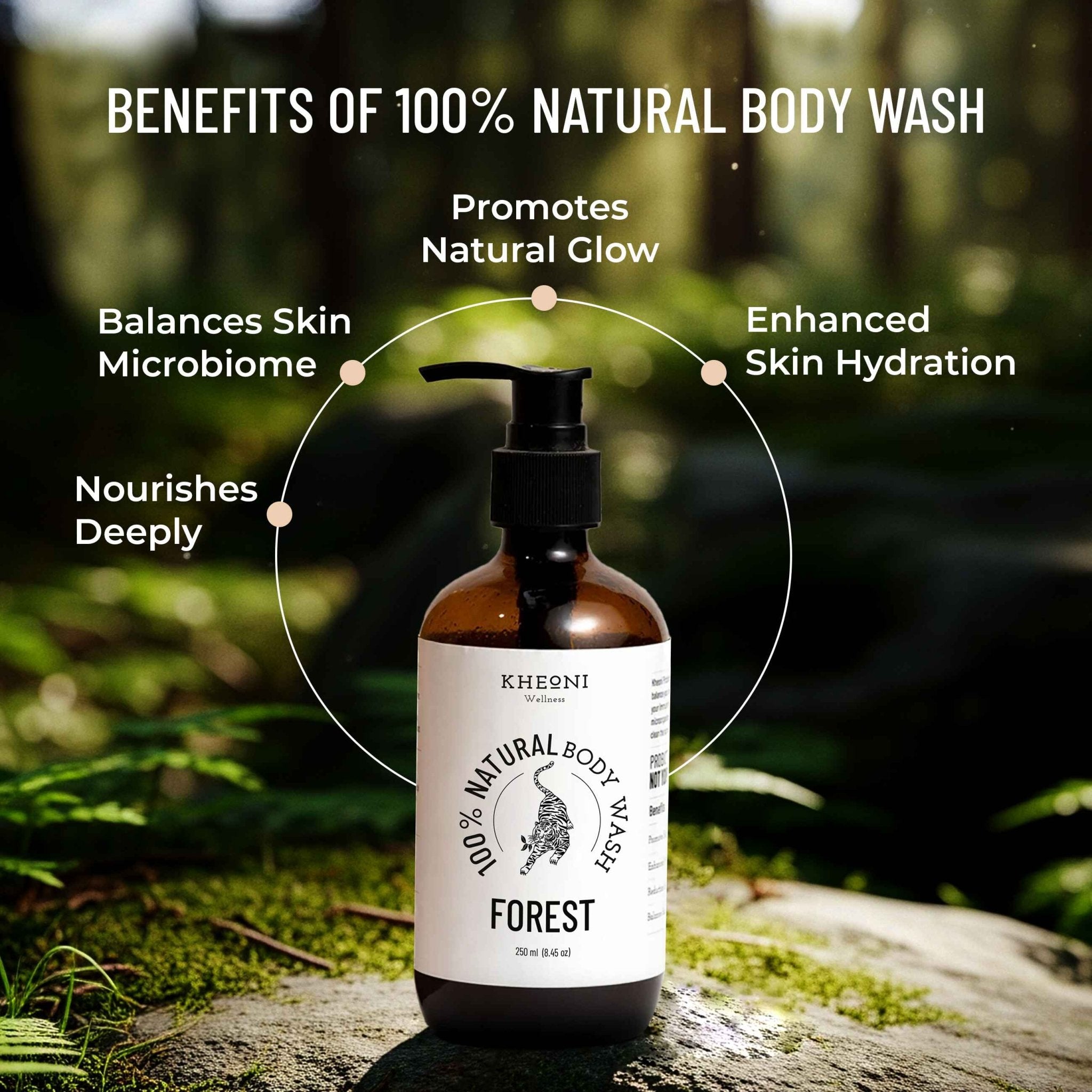 100% Natural Forest Body Wash | Refreshing Herbal Shower Gel – Body Wash on Brown Living™. SKU: FFNBW250L. Img 2.