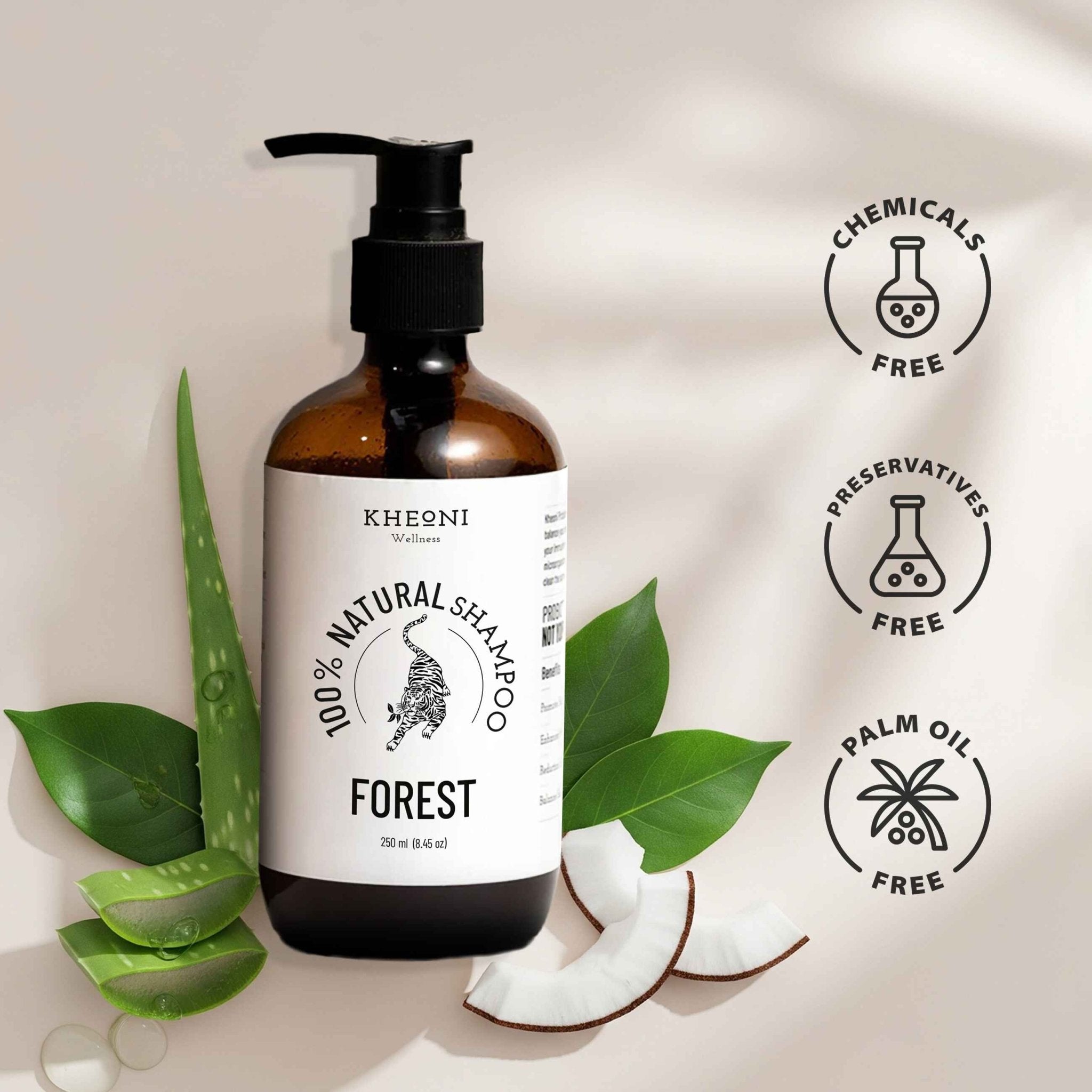 100% Natural Shampoo – Forest | Herbal Anti - Hairfall Shampoo – Hair Shampoo on Brown Living™. SKU: FFNS0250L. Img 4.