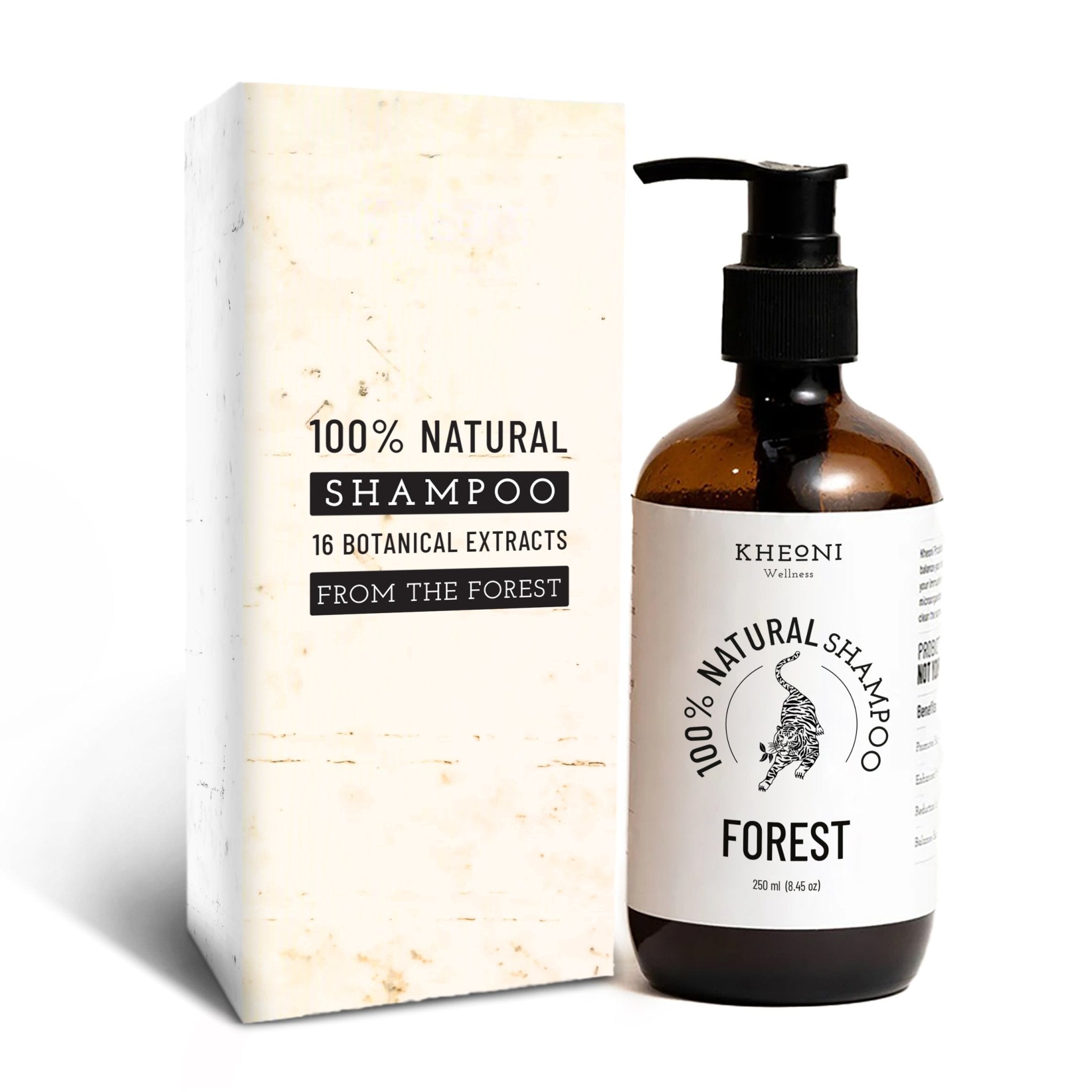 100% Natural Shampoo – Forest | Herbal Anti - Hairfall Shampoo – Hair Shampoo on Brown Living™. SKU: FFNS0250L. Img 1.