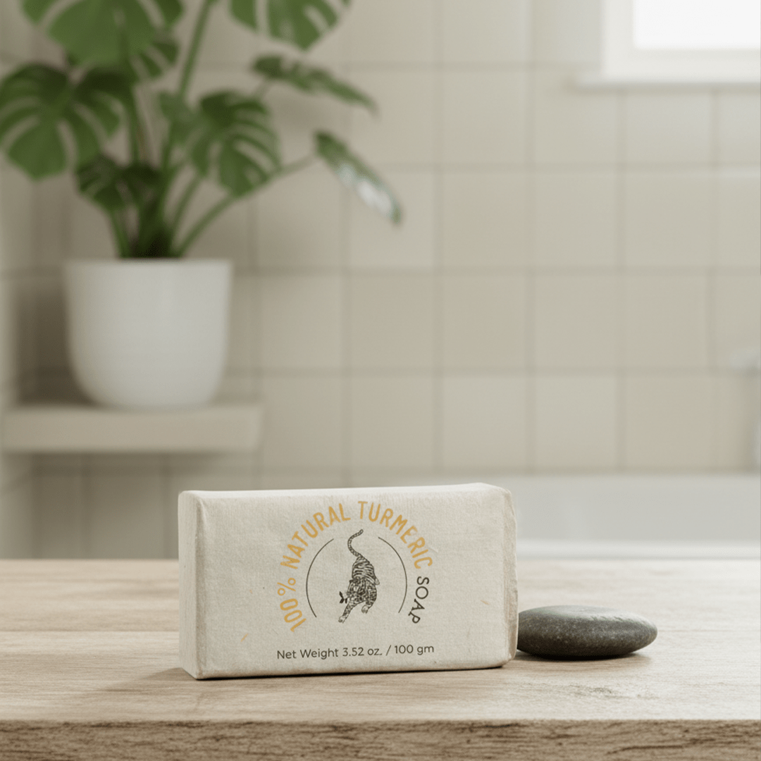 100% Natural Turmeric Soap | Handmade Anti - Acne & Brightening Bath Bar – Soap on Brown Living™. SKU: FFSOTU100G. Img 4.