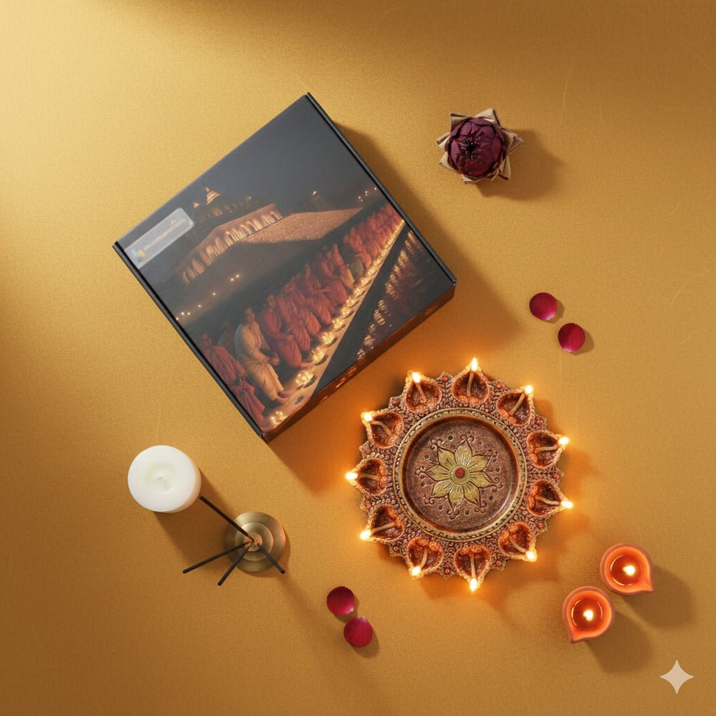11 - Diya Platter Cum Urli – Festive Diwali Home Decor – Home Decor on Brown Living™. SKU: D4. Img 7.