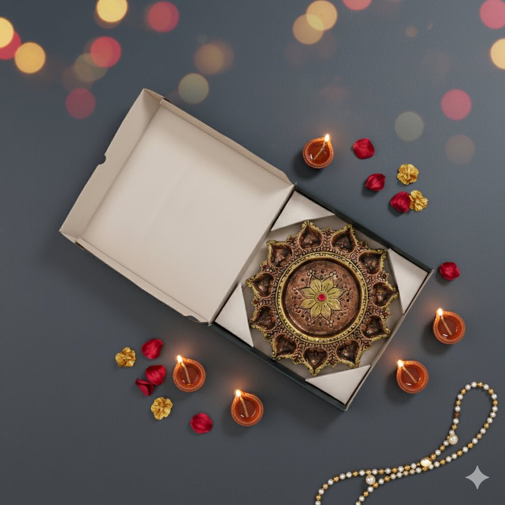 11 - Diya Platter Cum Urli – Festive Diwali Home Decor – Home Decor on Brown Living™. SKU: D4. Img 9.