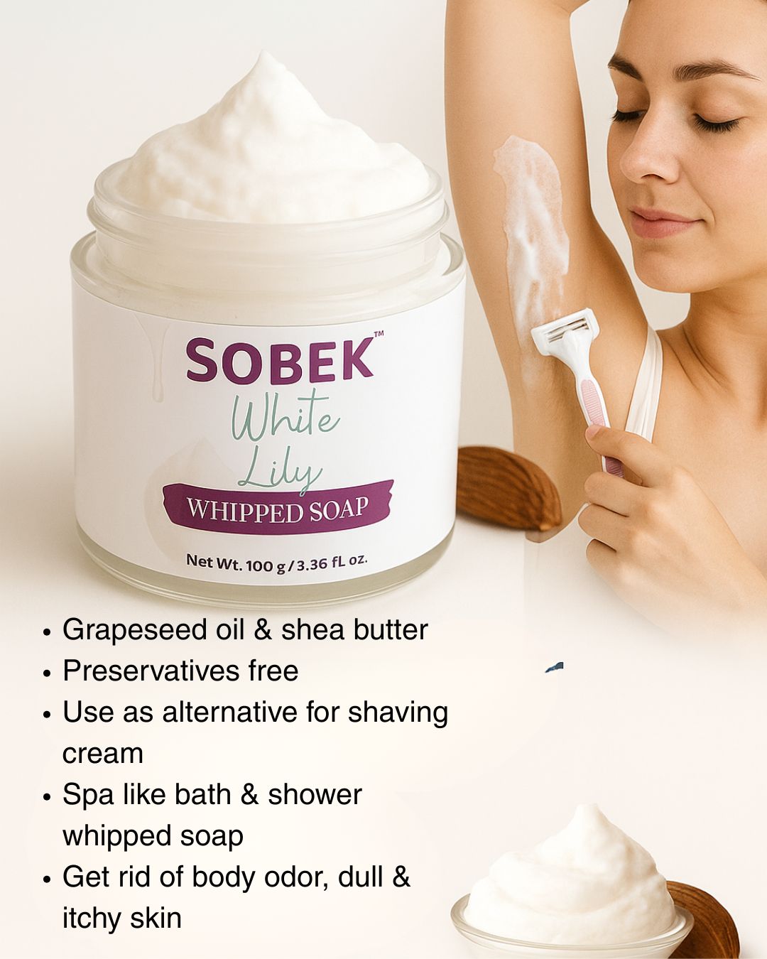 Lavender Purple Lavy Whipped Cream Soap and Body Wash-100g