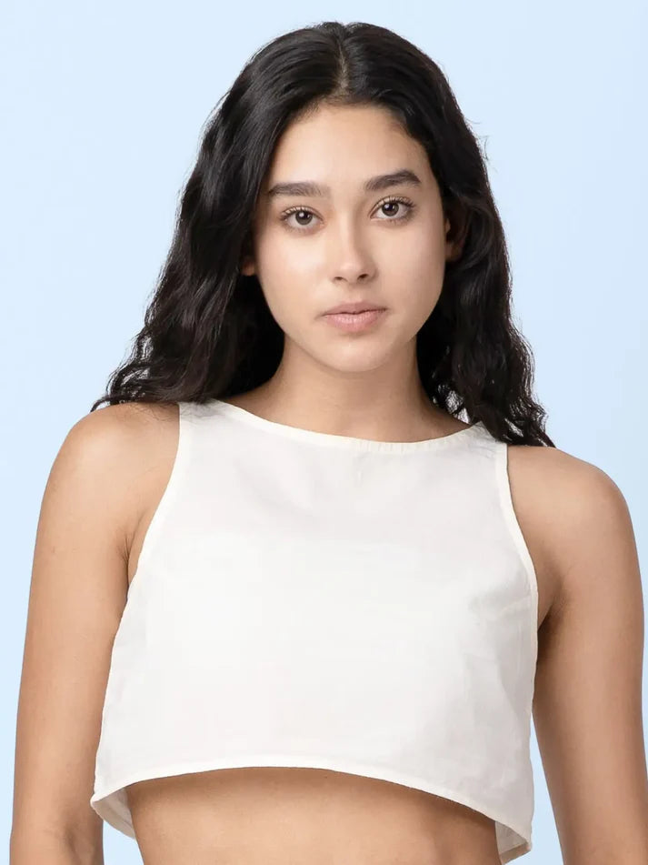 Sol - Natural Sleeveless Crop Top