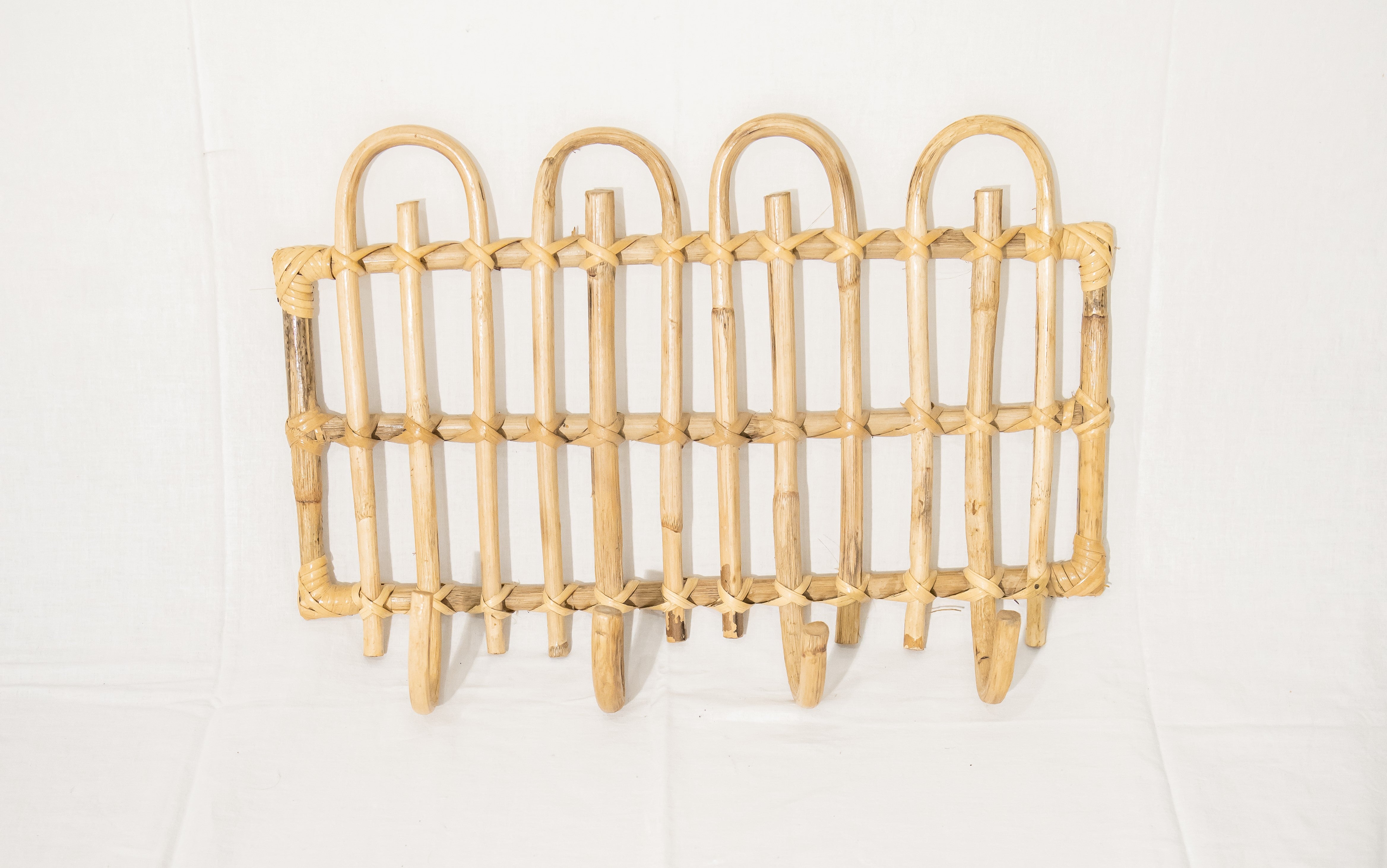 Rattan Hook Organiser | Handmade Wall Hanger for Keys & Essentials