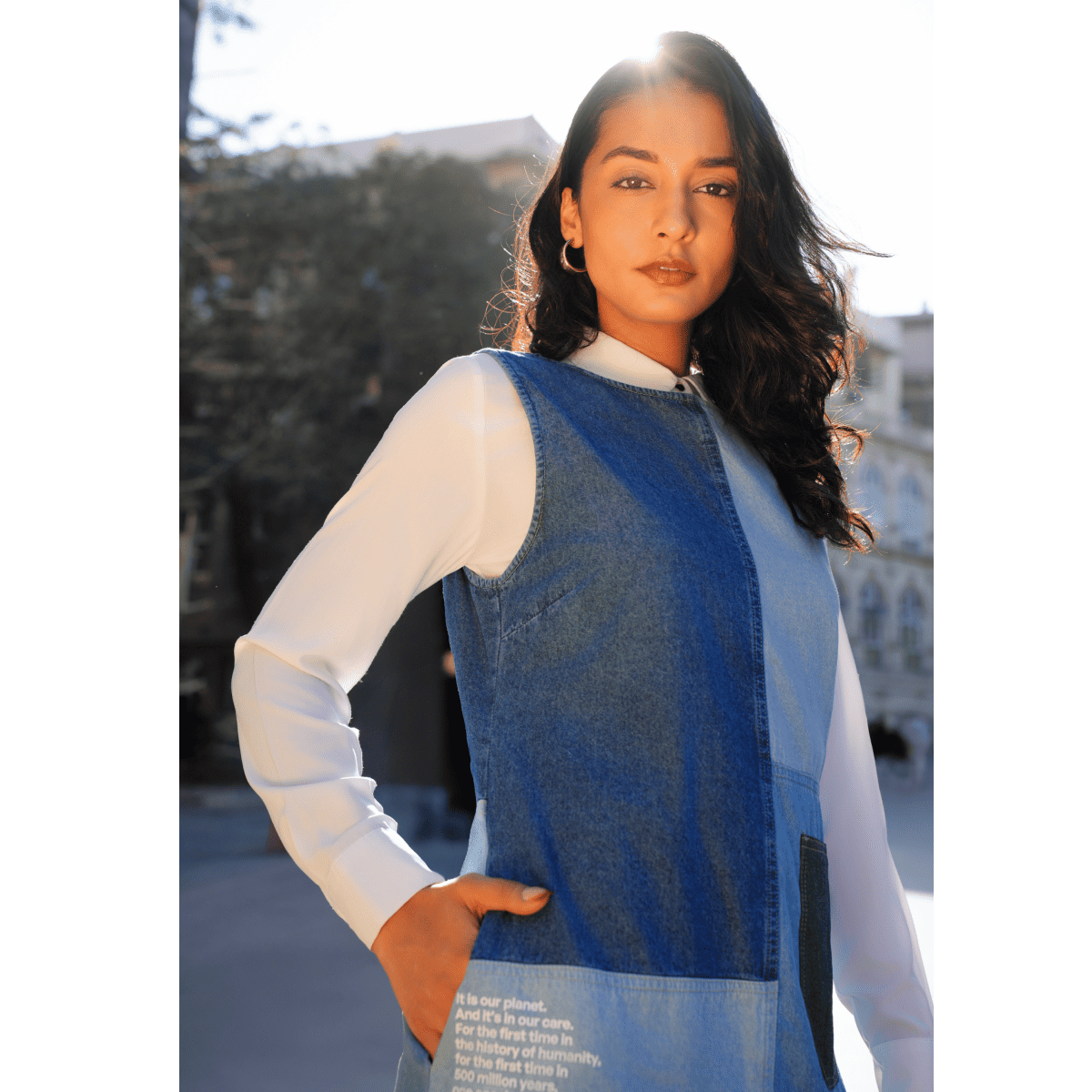 Elegant Cotton Panelled Shift Dress for Women