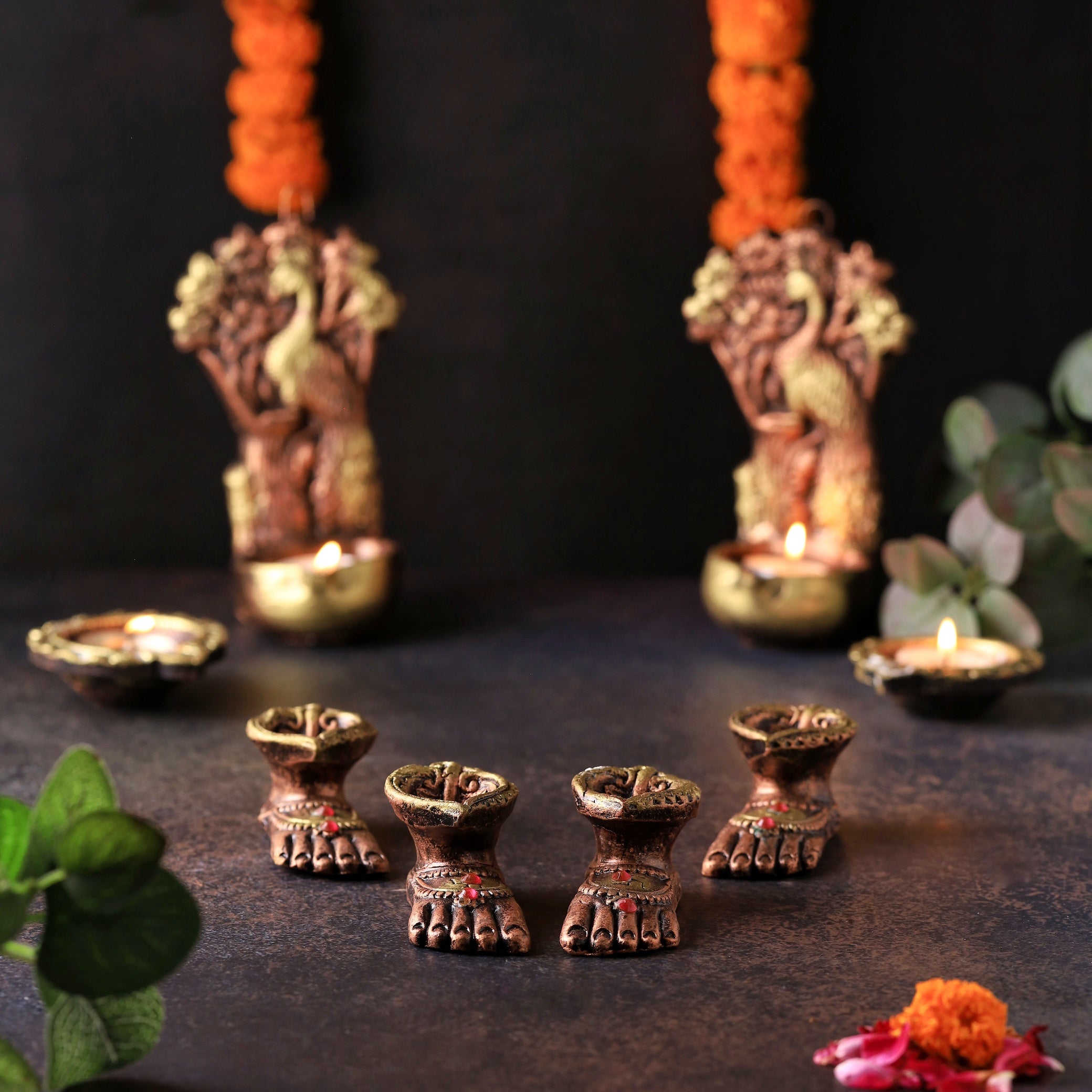 Charan Diya Set – Traditional Handmade Decor