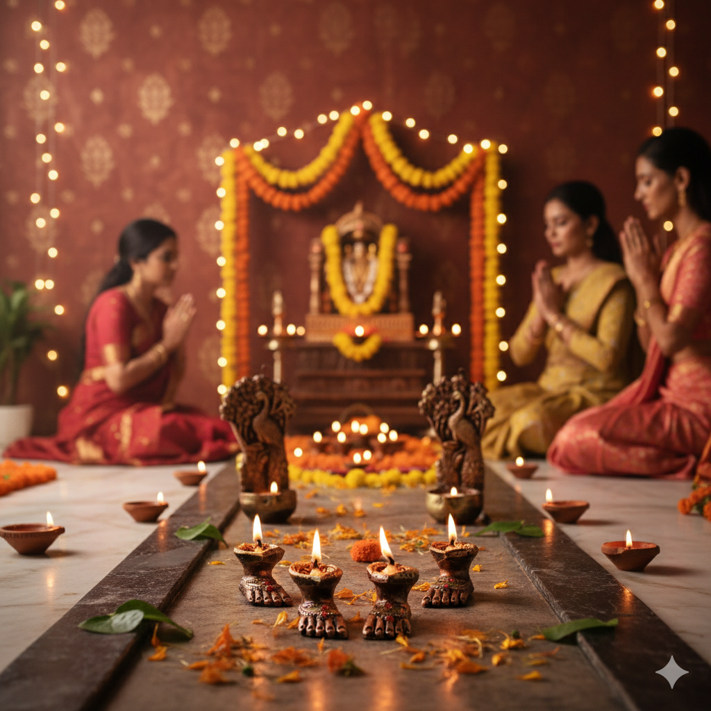 Charan Diya Set – Traditional Handmade Decor