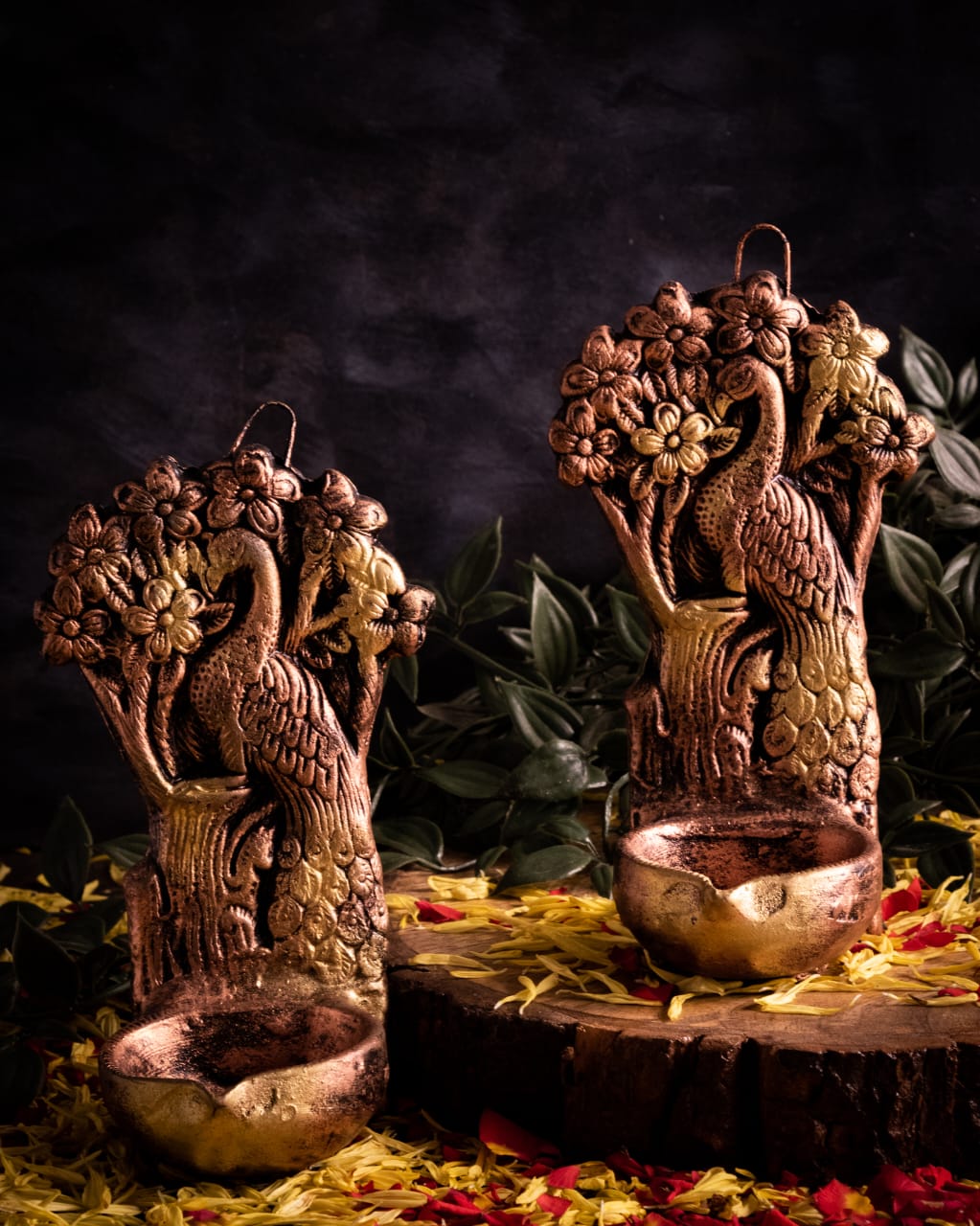 Tree Peacock Hanging Diya Set – Ethnic Decor