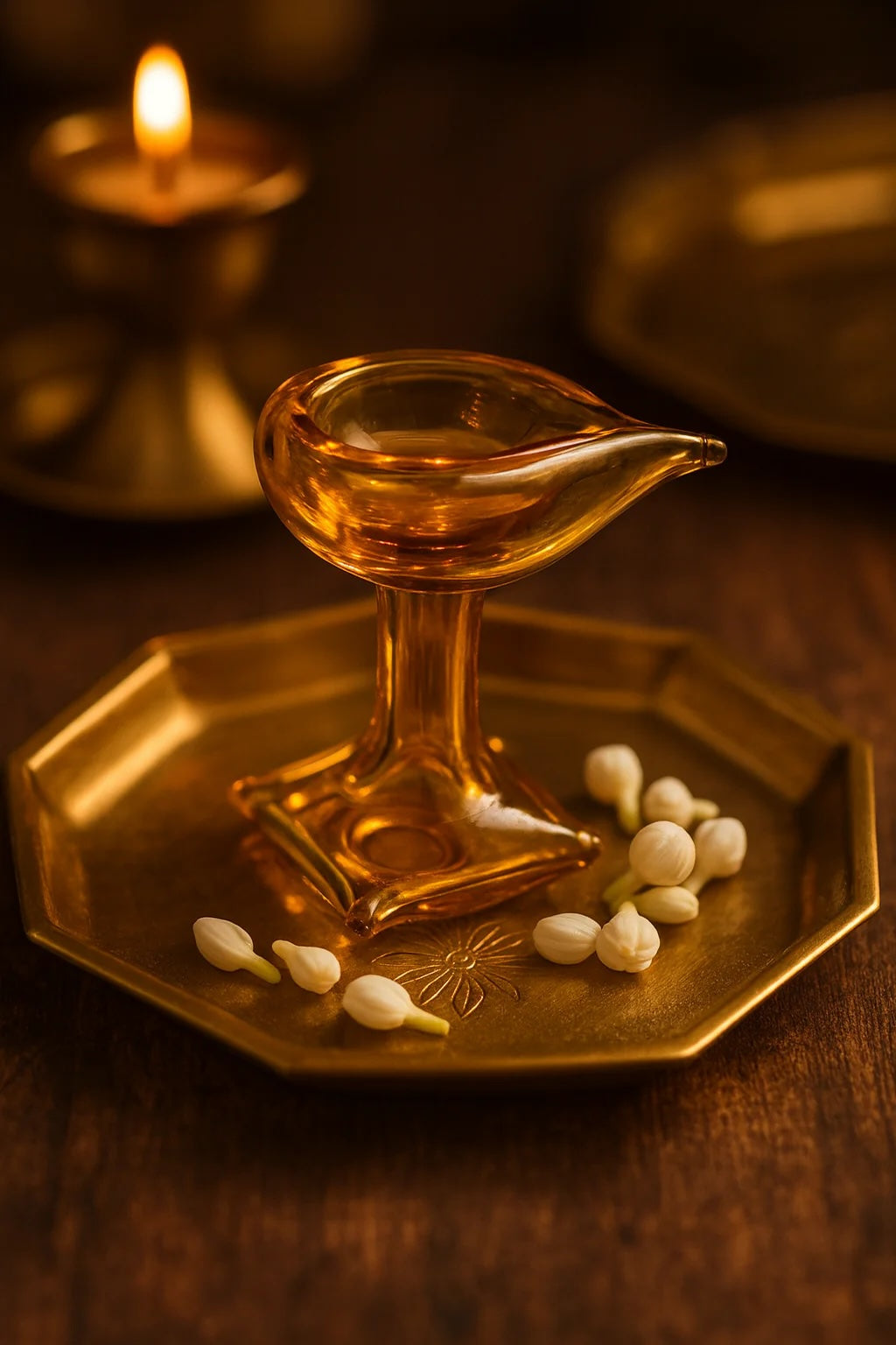 Divya Ambar Jyot – Art Glass Puja Diya Festival Lamp