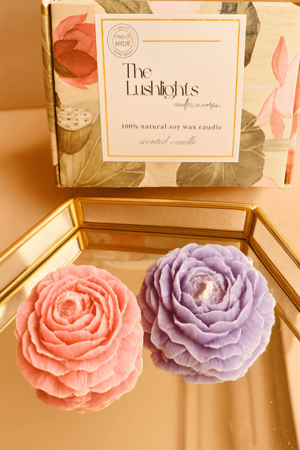 Peony Candle Set of 4 | Festive Diwali Decor & Gifts