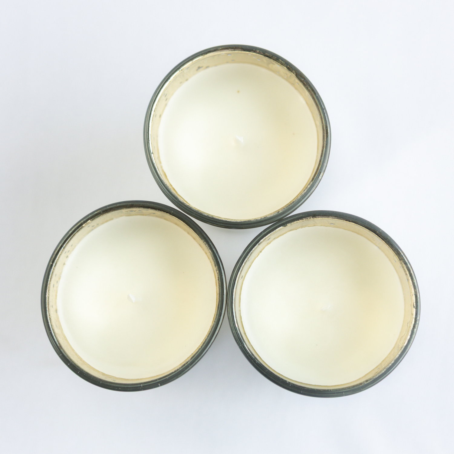 Mercury Glass Votives with Oud Exotica Soy Wax- Set of 3