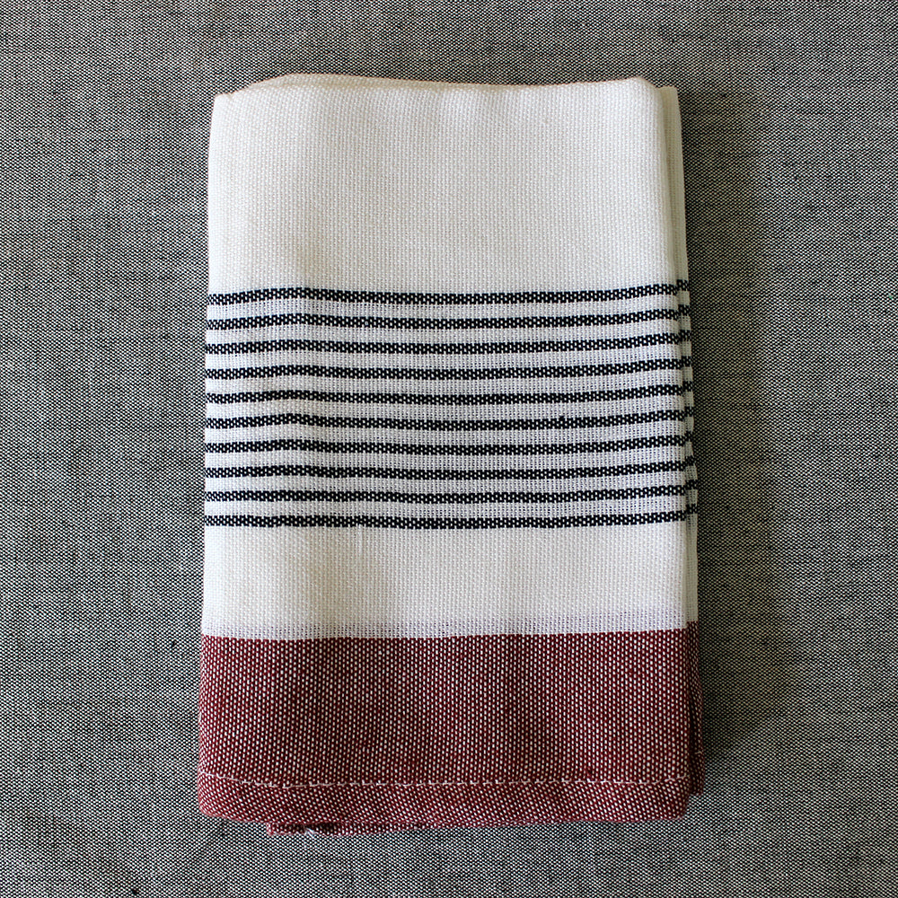 Handwoven Cotton Block Stripe Kitchen Towels