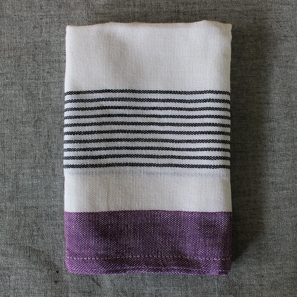 Handwoven Cotton Block Stripe Kitchen Towels