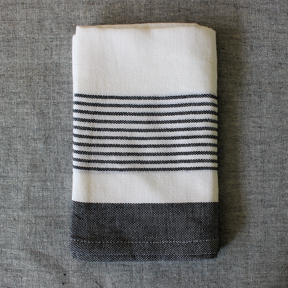 Handwoven Cotton Block Stripe Kitchen Towels