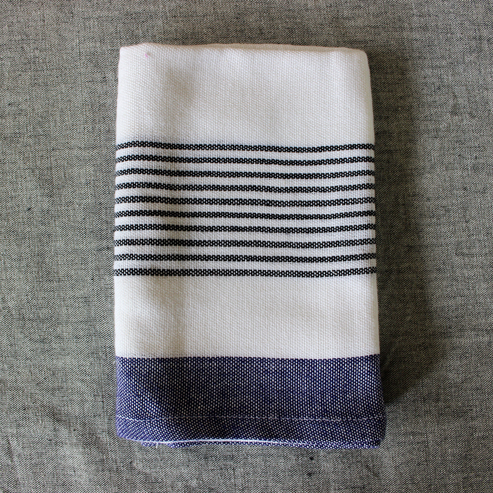 Handwoven Cotton Block Stripe Kitchen Towels