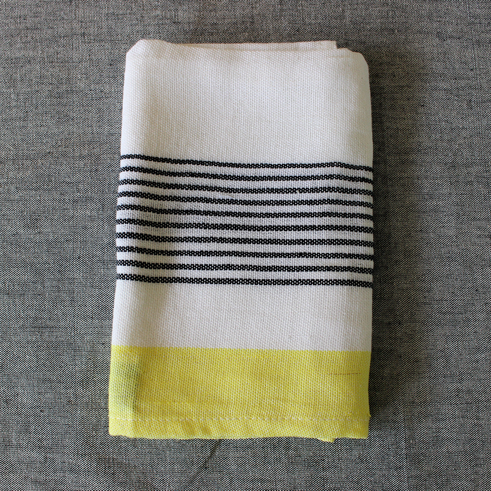 Handwoven Cotton Block Stripe Kitchen Towels