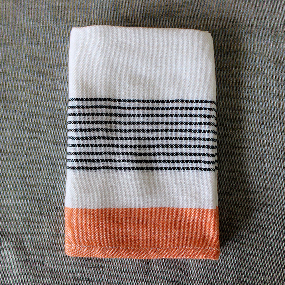 Handwoven Cotton Block Stripe Kitchen Towels