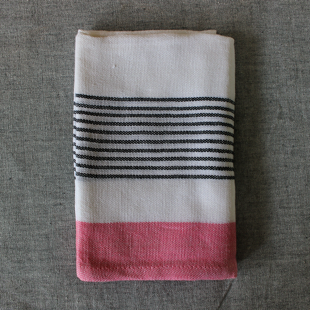 Handwoven Cotton Block Stripe Kitchen Towels