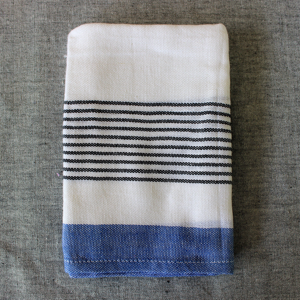 Handwoven Cotton Block Stripe Kitchen Towels