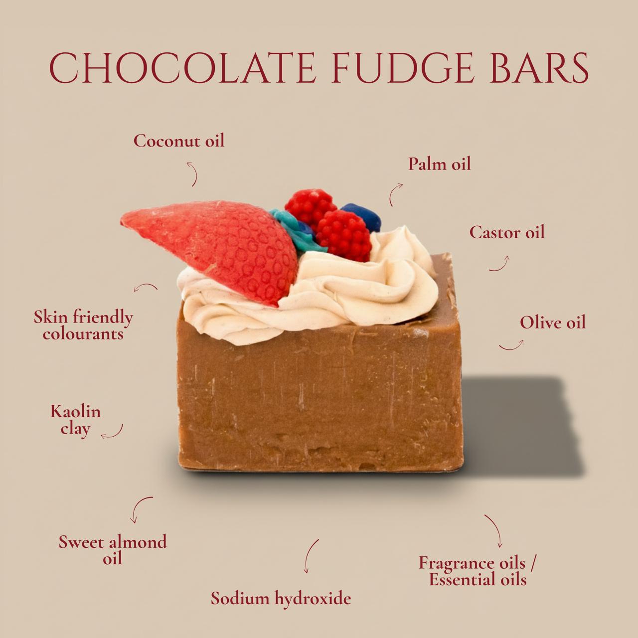 Chocolate Fudge Bars- Dessert Scented Handmade Soap Set