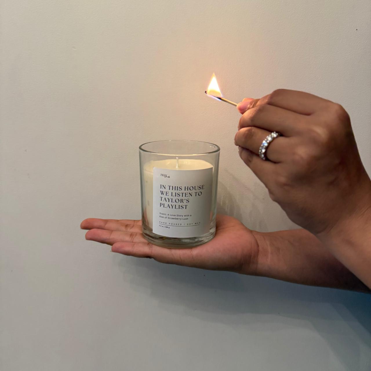 Taylor Swift Candle - Strawberry Lush Scent | Handmade Soy Wax Candle