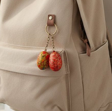 Naqashi Anda Keychain - Handpainted Paper Maiche Key Ring