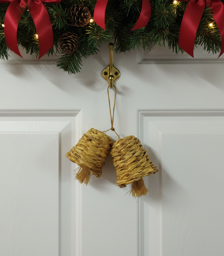 Handcrafted EcoCraft Banana Fiber Christmas Bell