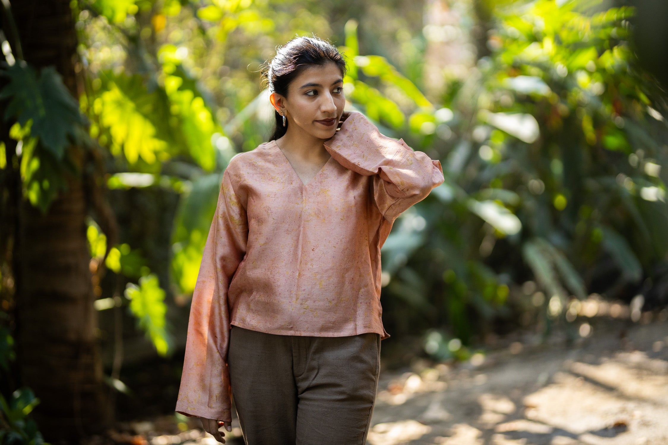 Calico Chanderi Silk Top | Elegant Wear for Women