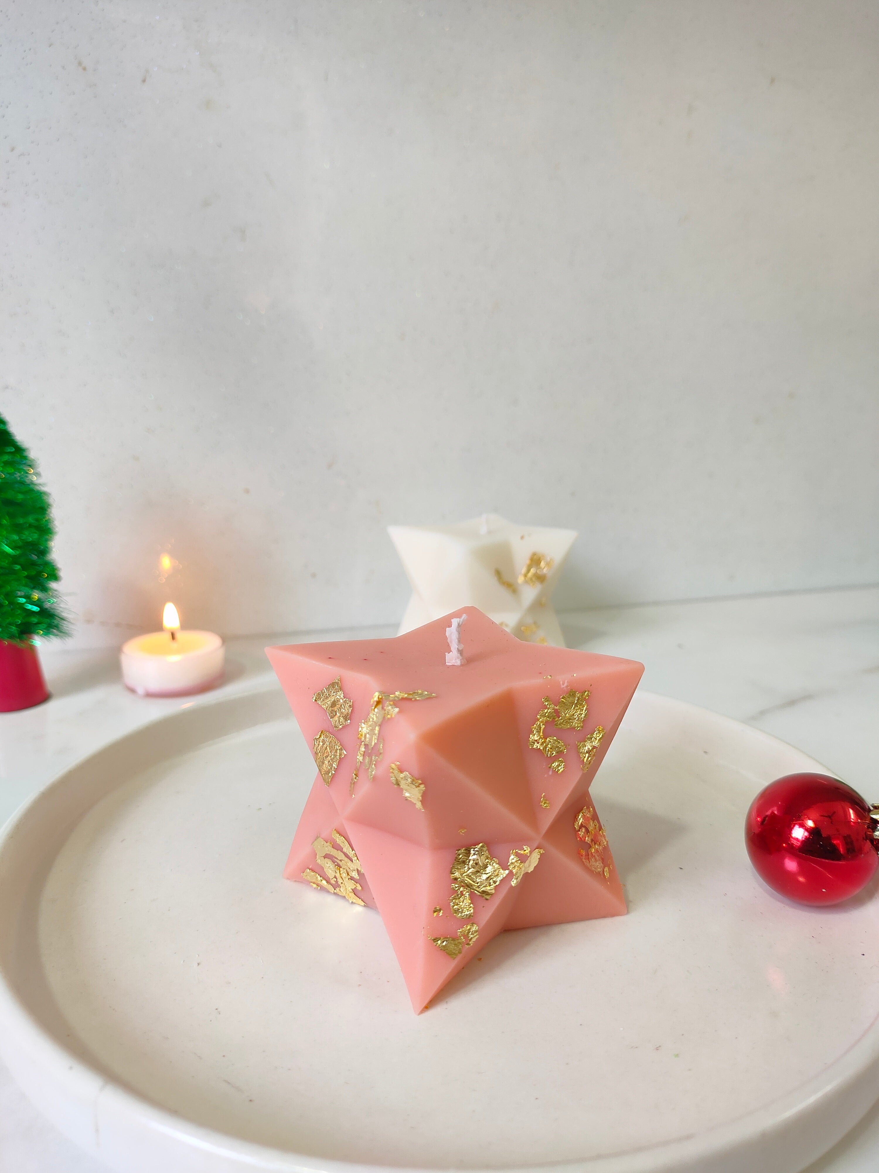 Star Shaped Soy Wax | Hand-Poured Christmas Decorative Candle