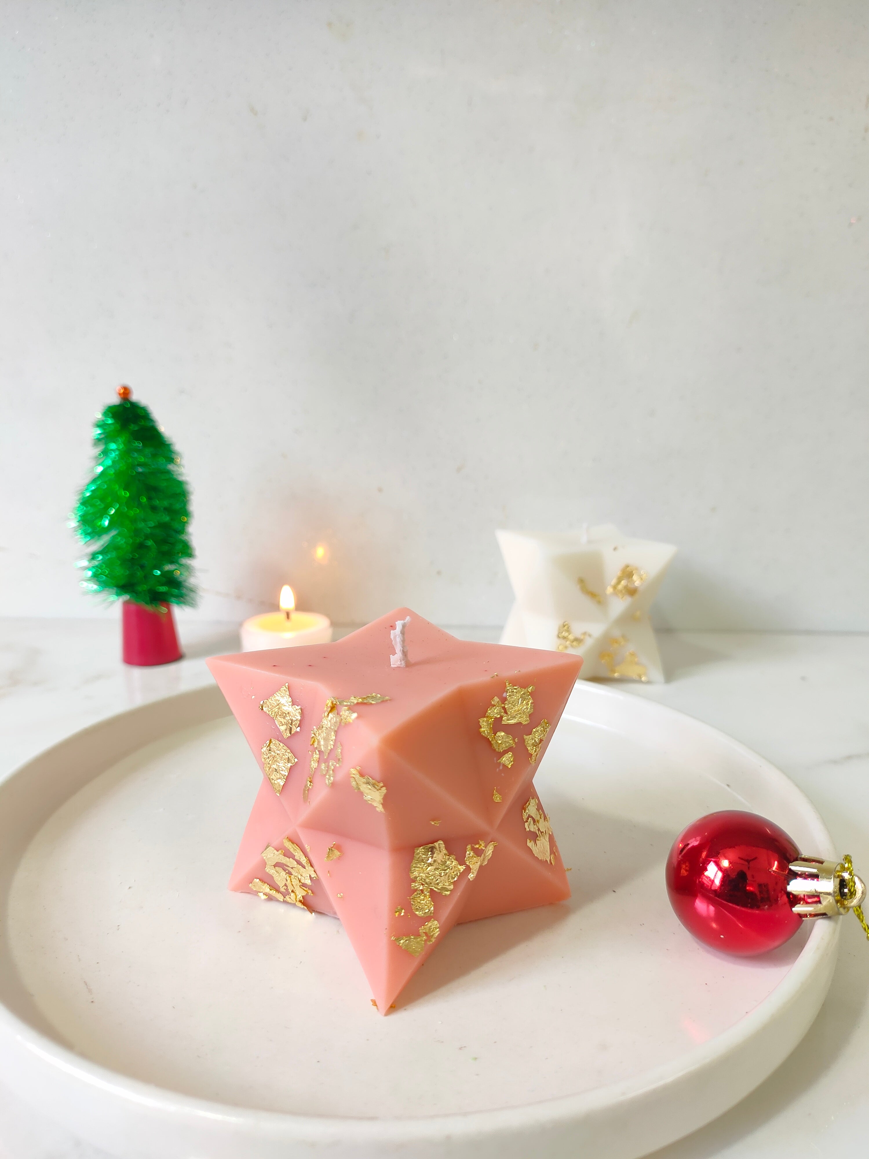Star Shaped Soy Wax | Hand-Poured Christmas Decorative Candle