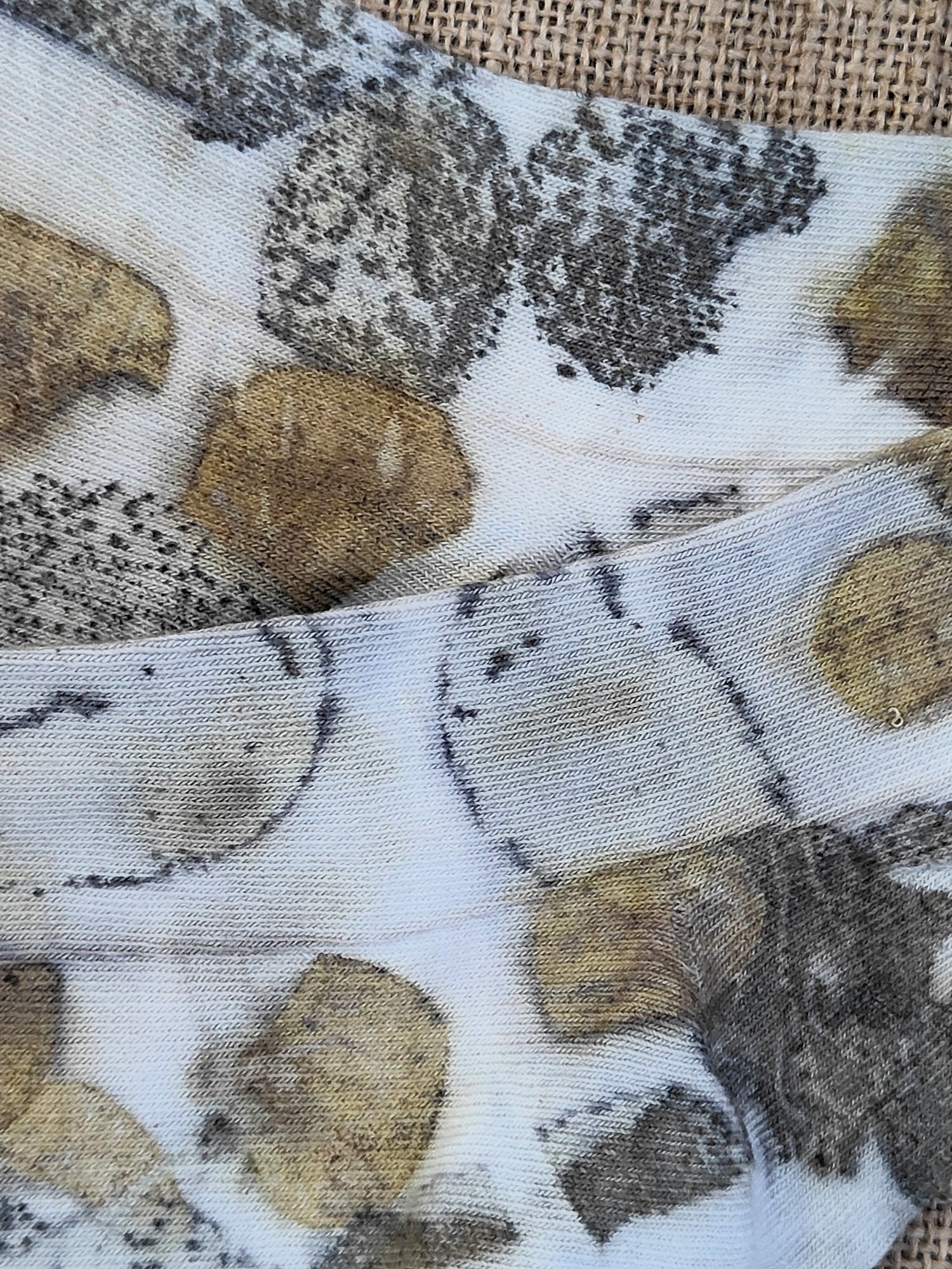 Seasonal Leaf Ecoprinted Pure Cotton Socks | Naturally Printed