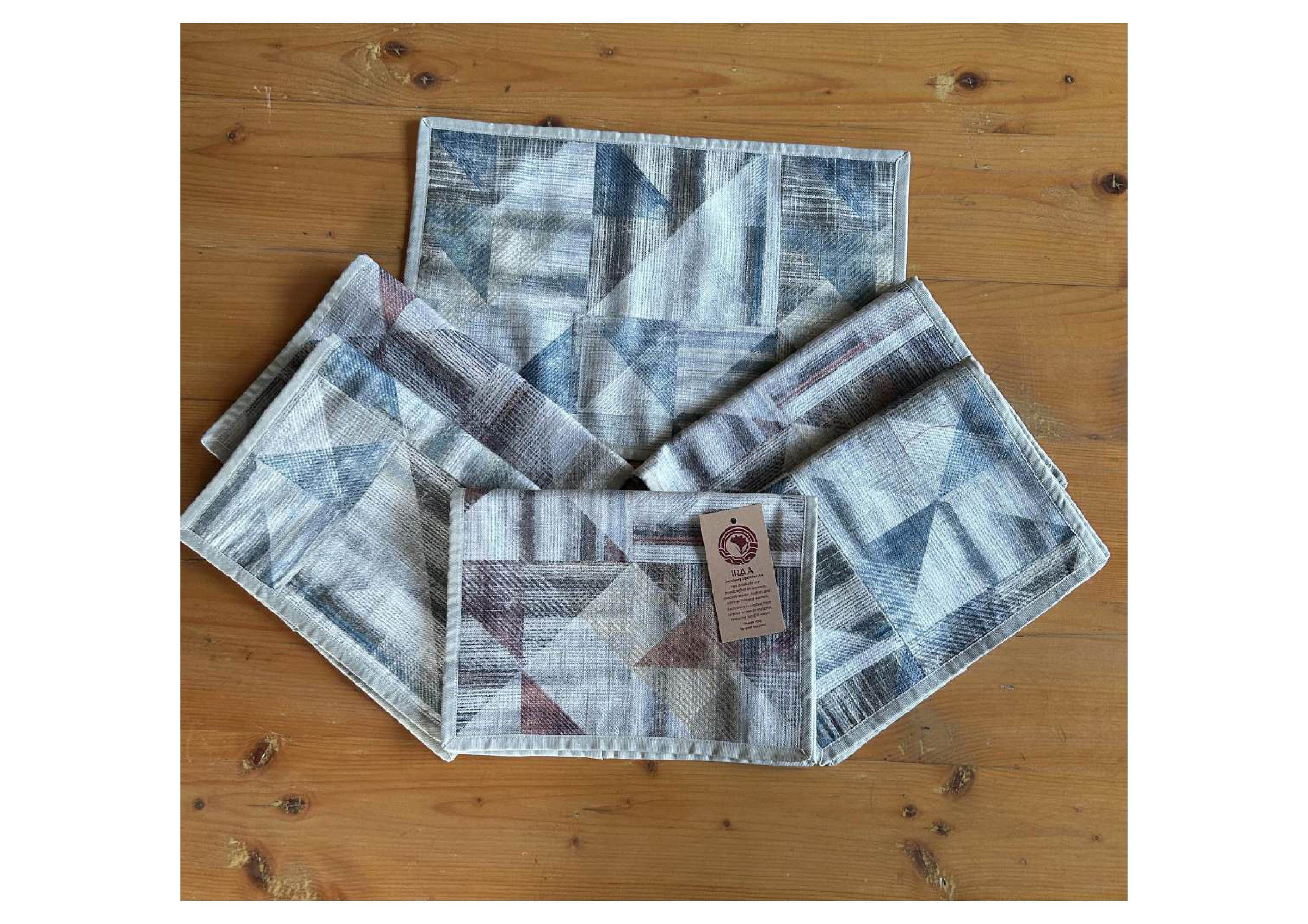 Upcycled Cloth Handwoven Table Mats – Set of 10