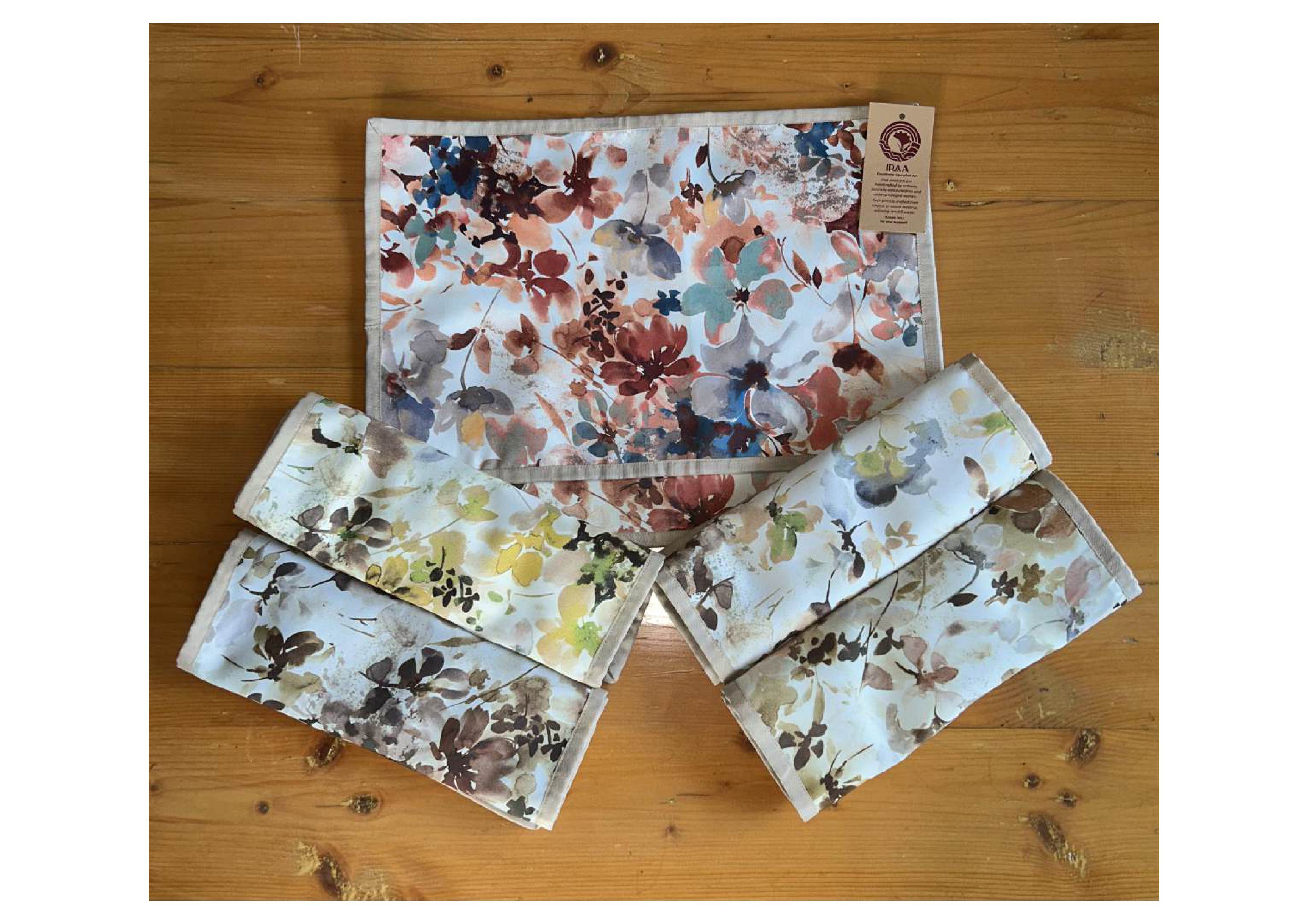 Upcycled Cloth Handwoven Table Mats – Set of 10