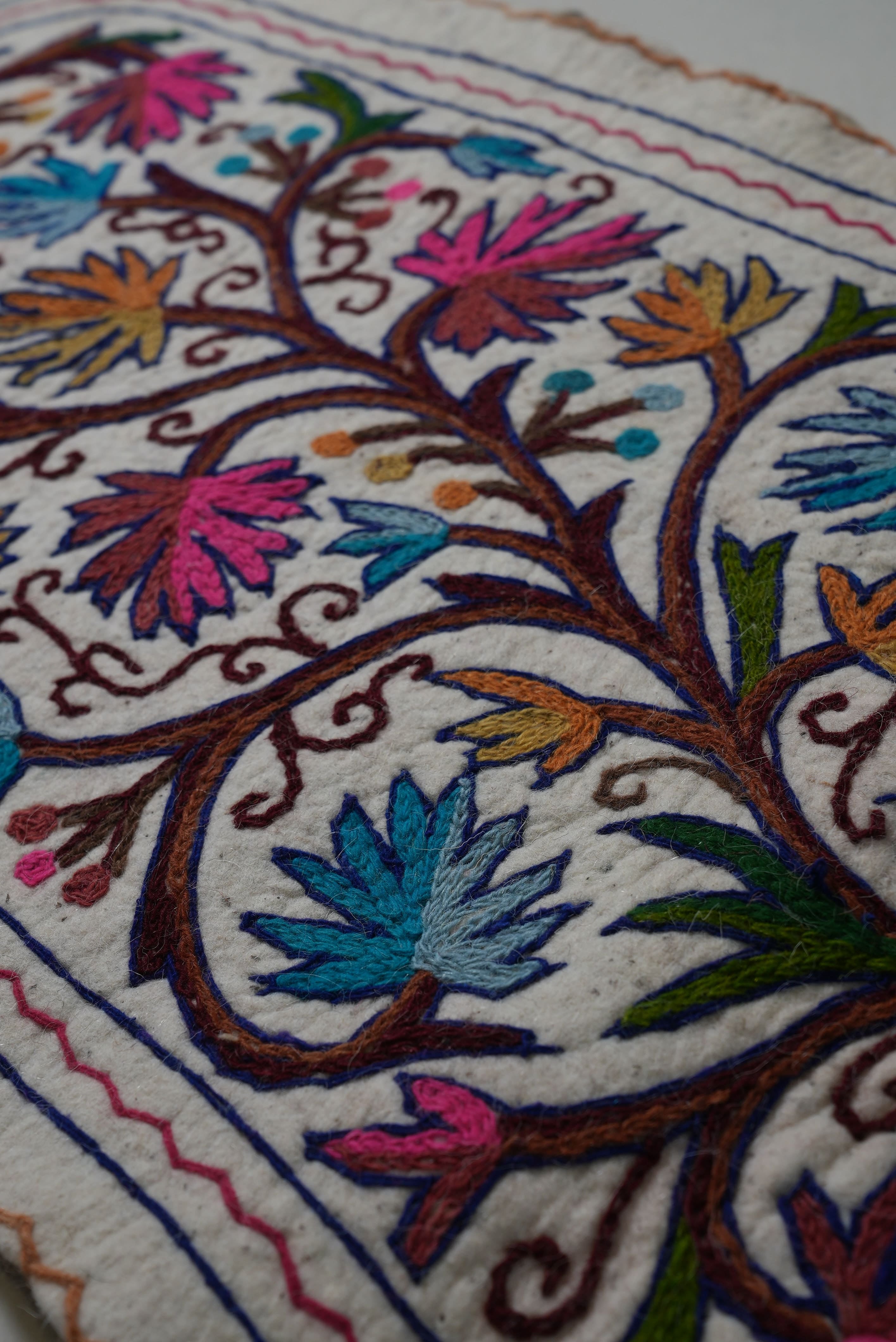 Handmade Namda Bedside Runner | Kashmiri Wool Felt Rug