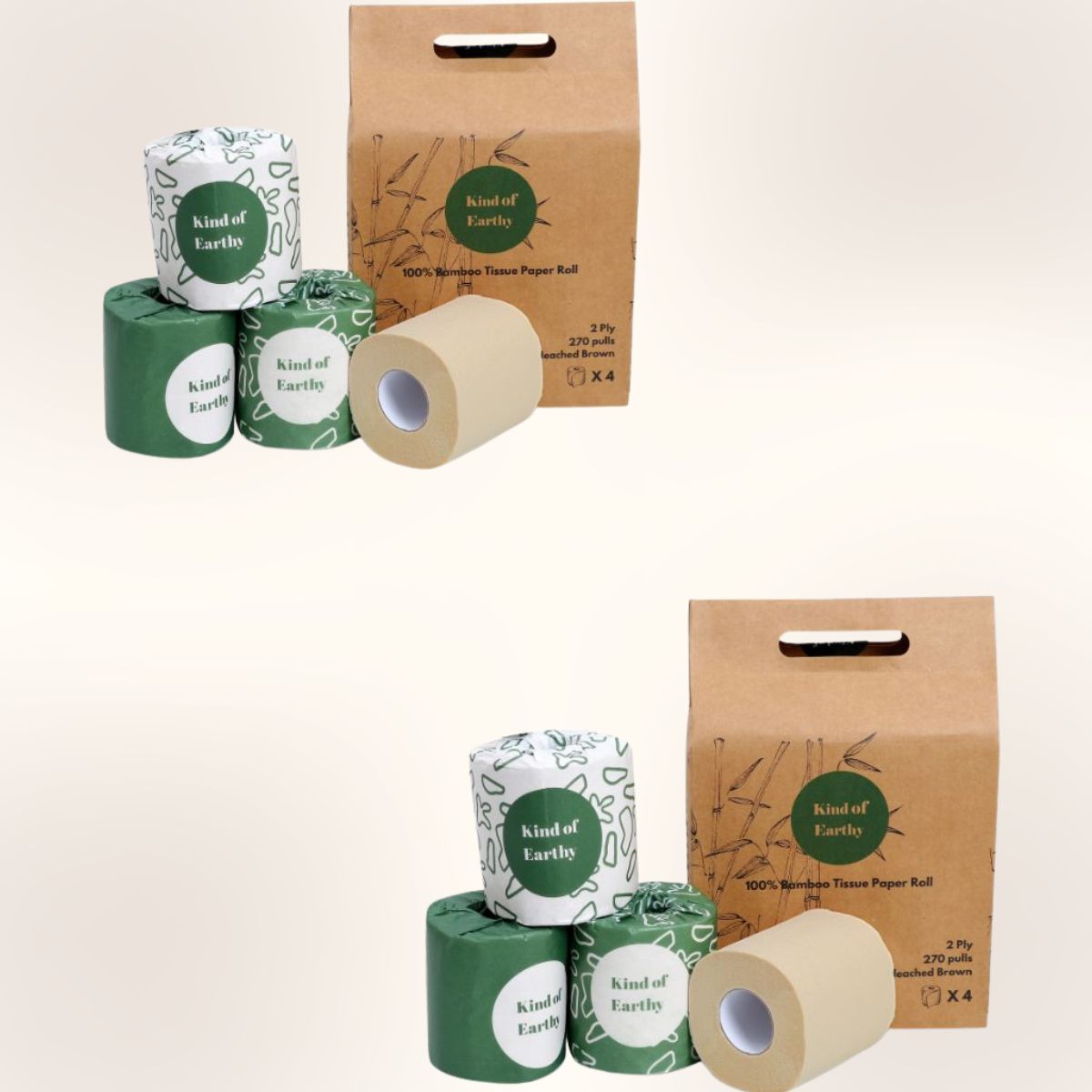 Bamboo Toilet Paper Rolls | 2 Ply, 270 Pulls Each