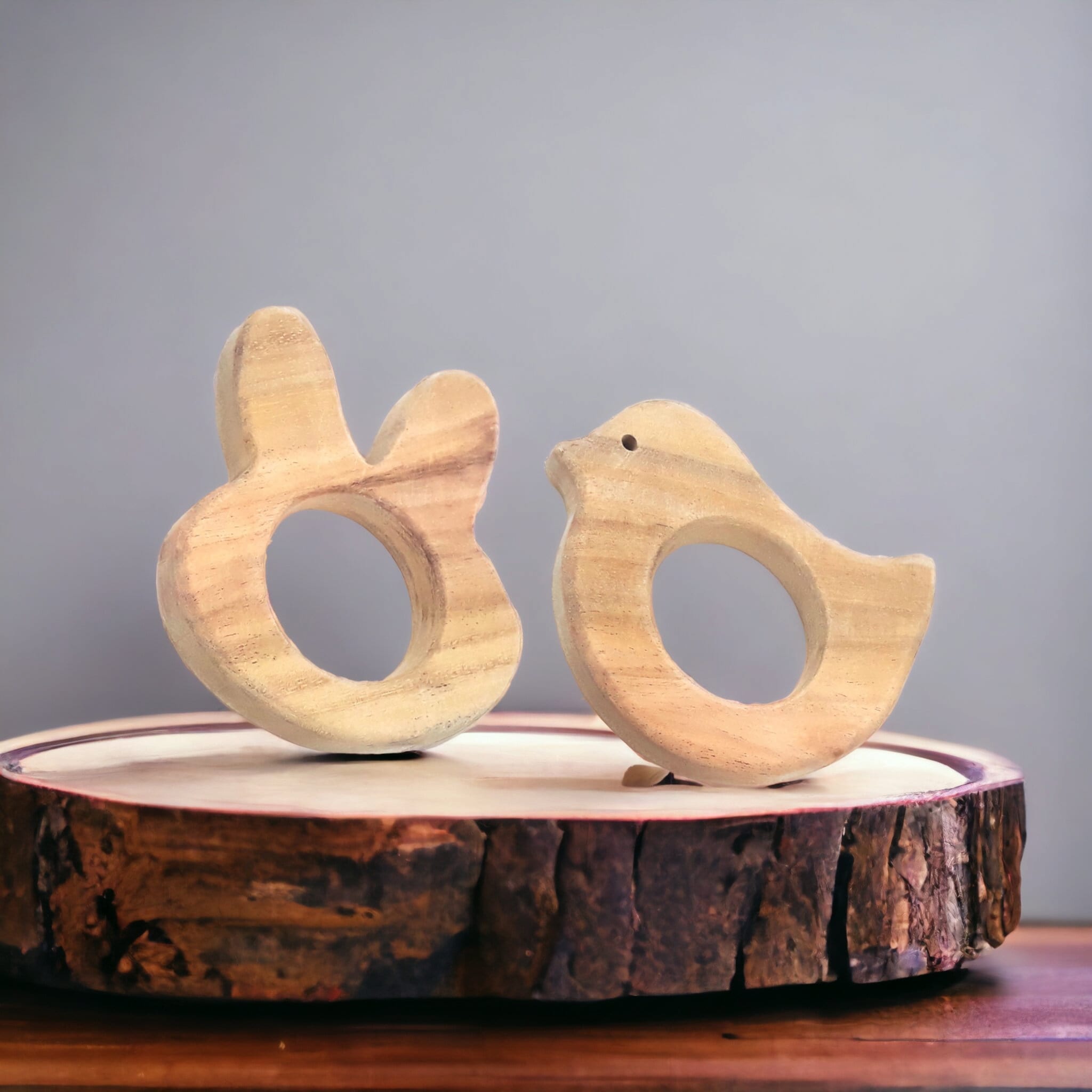 Gum Strengthening Neem Wooden Teethers – Bunny & Dove Shapes