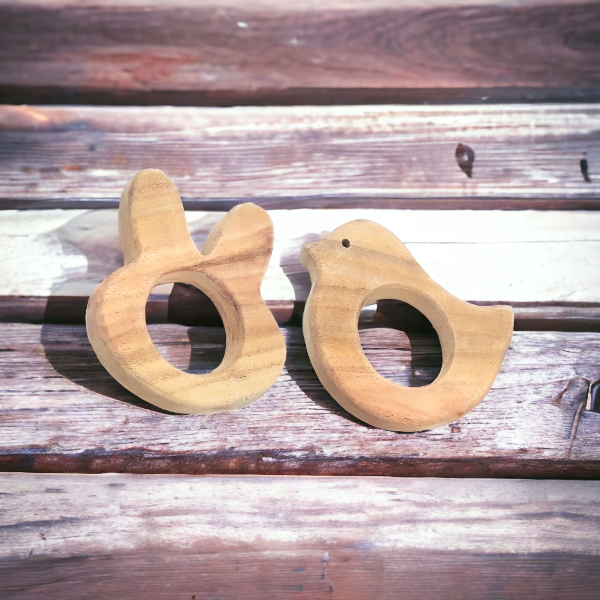 Gum Strengthening Neem Wooden Teethers – Bunny & Dove Shapes