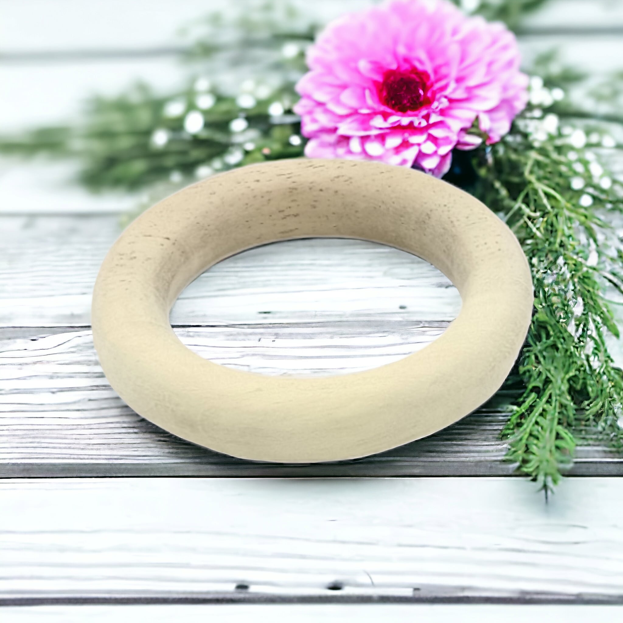 Immunity Boosting Neem Wooden Teethers of Shapes - Dumbbell & Ring