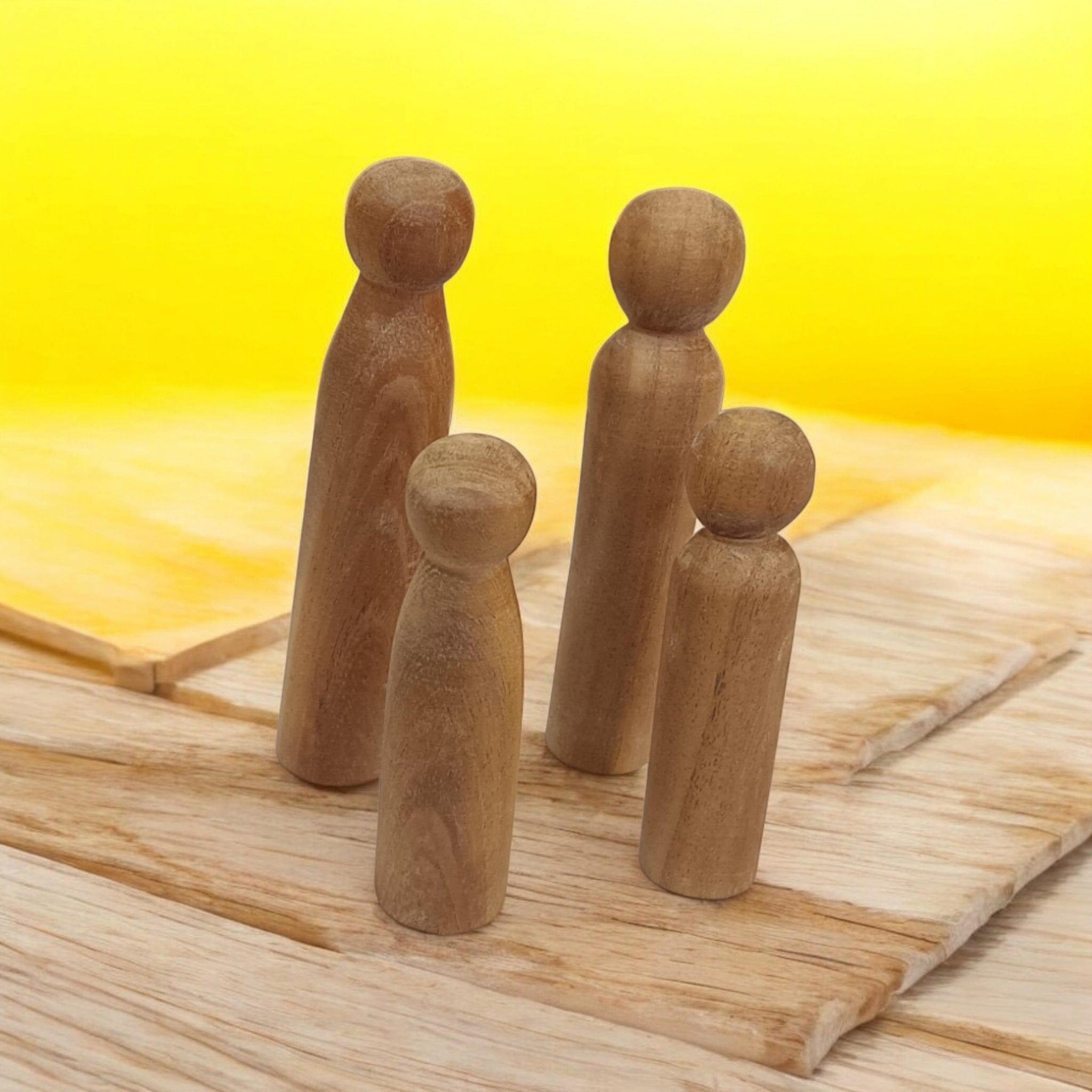 Neem Wooden DIY Peg Family Kit for Kids | Natural & Eco-Friendly