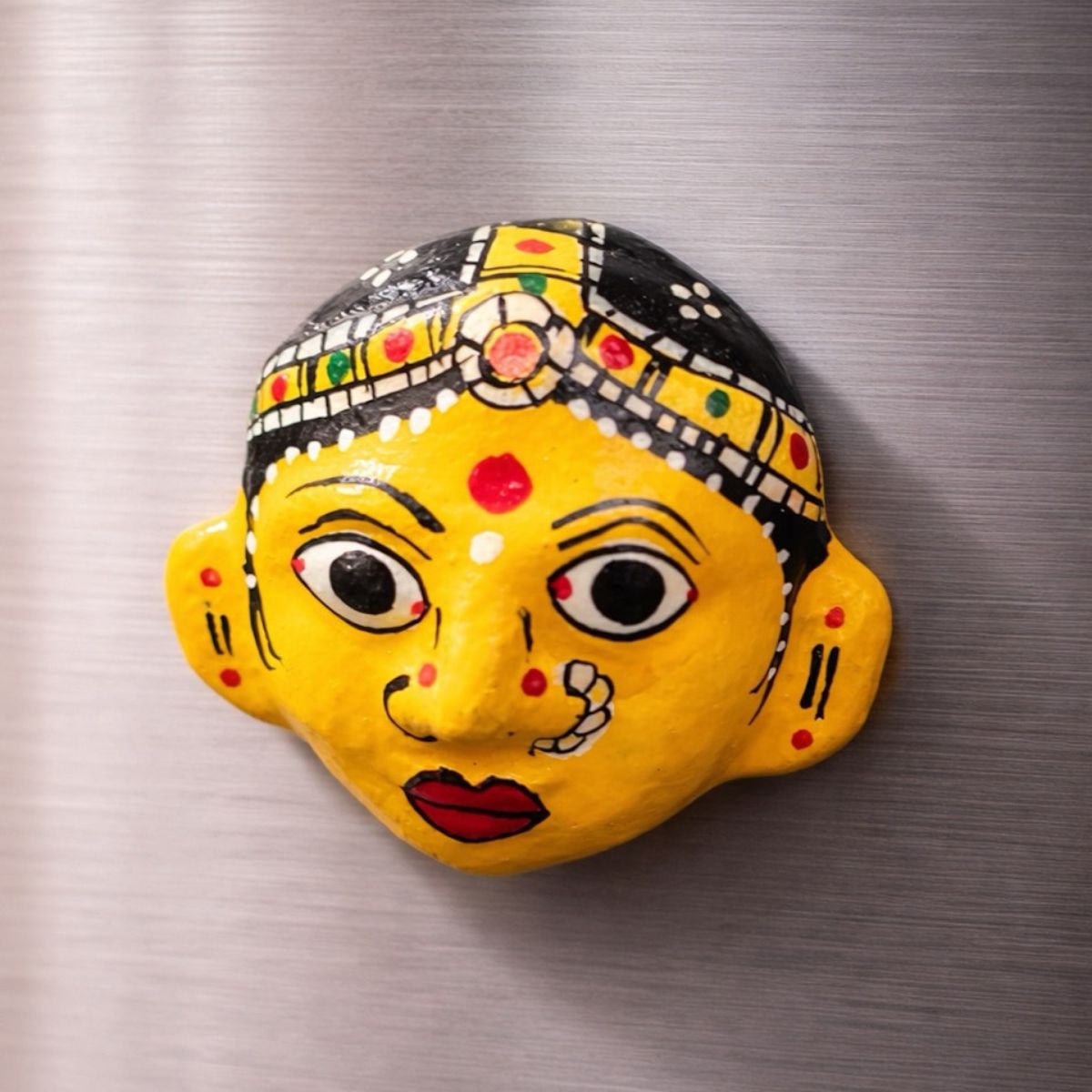 Cheriyal Women Magnet | Handcrafted Indian Folk Art Fridge Magnet