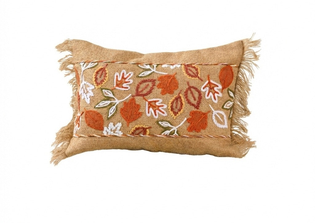 Rustic Petals Cotton Slub Cushion | Textured Decorative Cushion