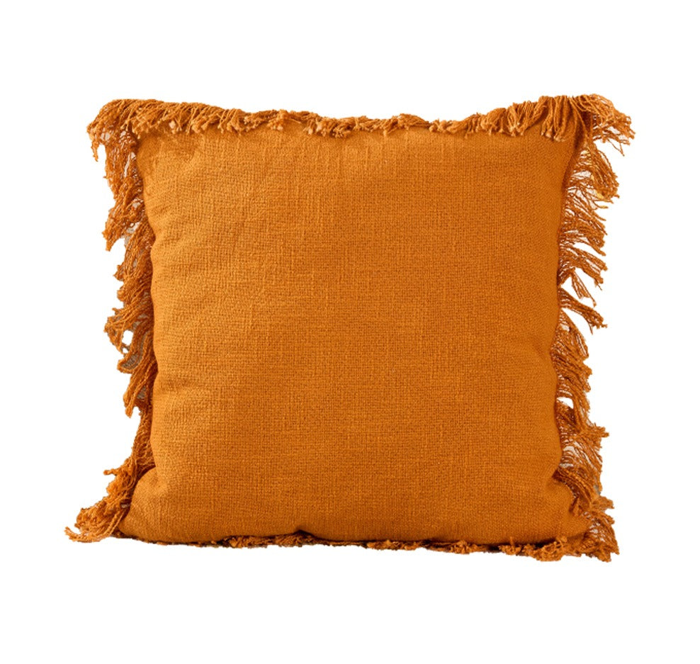 Fringes Elegance Cotton Cushion | Textured Decorative Cushion