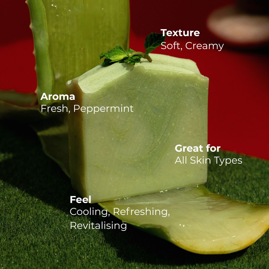 Aloe Vera Cucumber Peppermint Handcrafted Cold Processed Soap